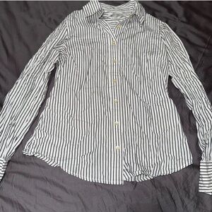 Old Navy Black and White Striped button up